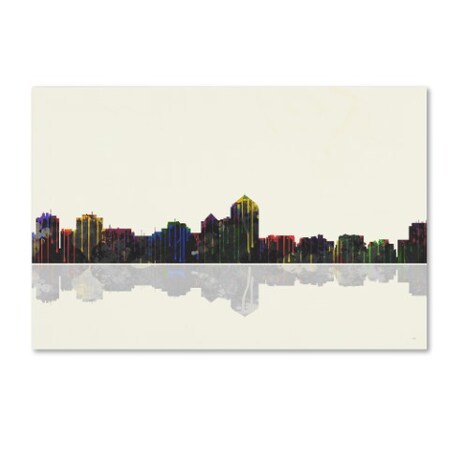 Trademark Fine Art Marlene Watson 'Albuquerque New Mexico Skyline' Canvas Art, 22x32 MW0002-C2232GG